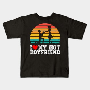 Vintage I Like My Hot Boyfriend I Heart My Boyfriend Kids T-Shirt